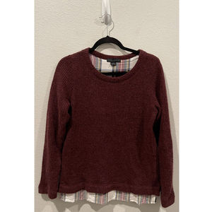 SANCTUARY Burgundy Long Sleeve Round Neck Sweater